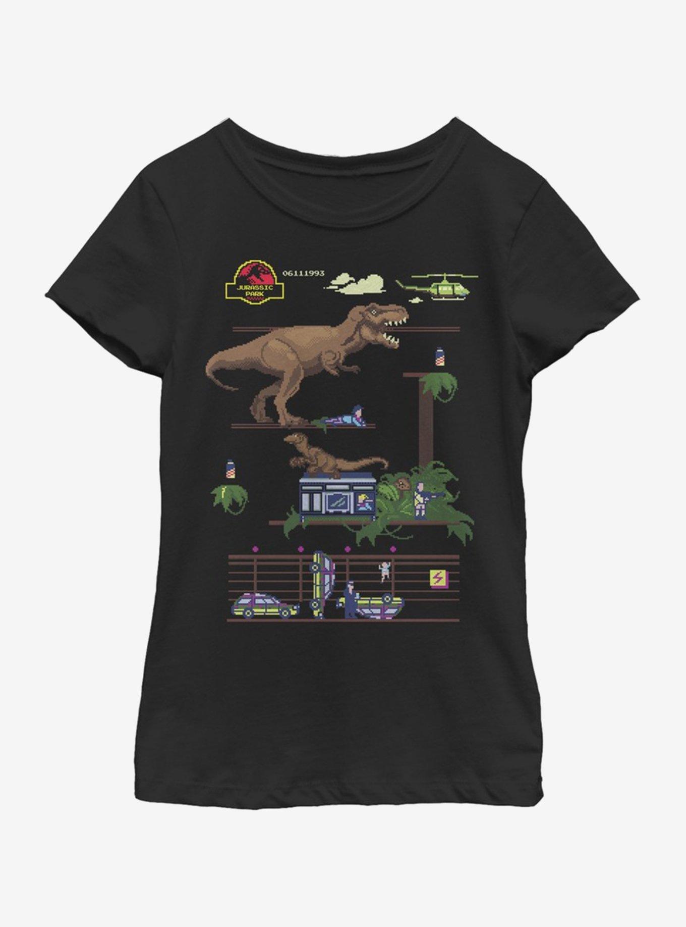 Jurassic Park Classic Bit Youth Girls T-Shirt, BLACK, hi-res
