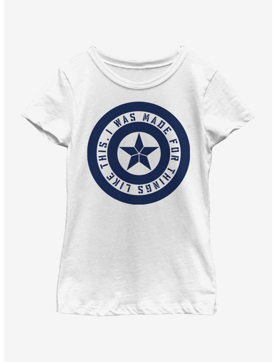 Marvel Avengers: Endgame Shield Inspiration Youth Girls T-Shirt, WHITE, hi-res