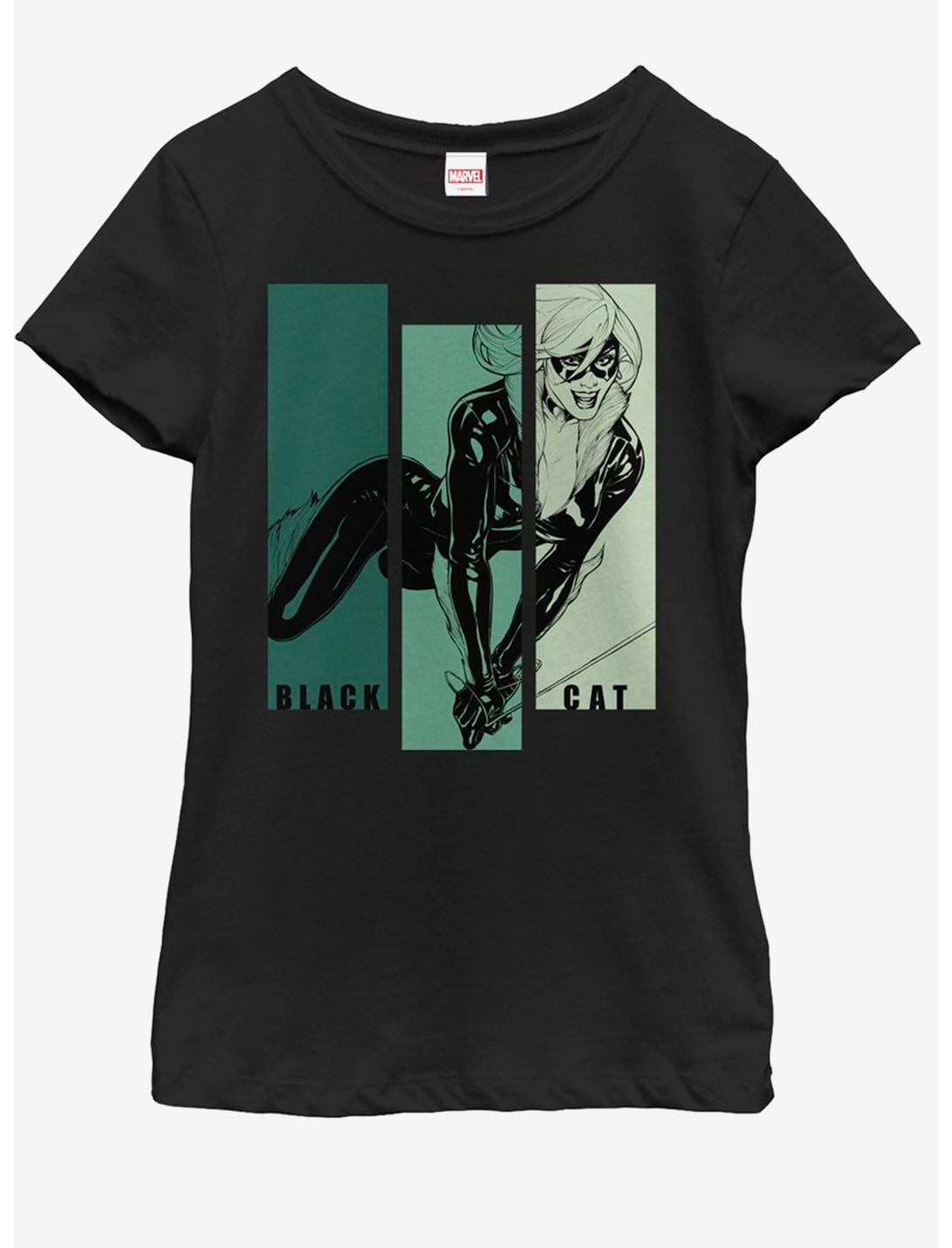 Marvel Pop Cat Youth Girls T-Shirt, BLACK, hi-res