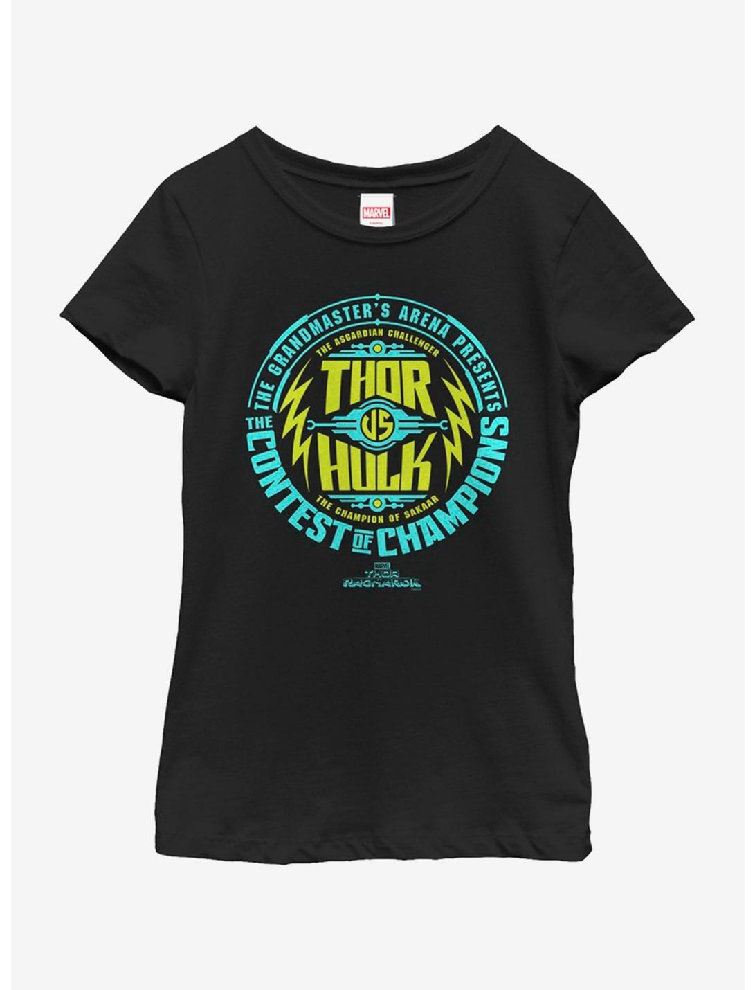 Marvel Thor Vs Hulk Youth Girls T-Shirt, BLACK, hi-res
