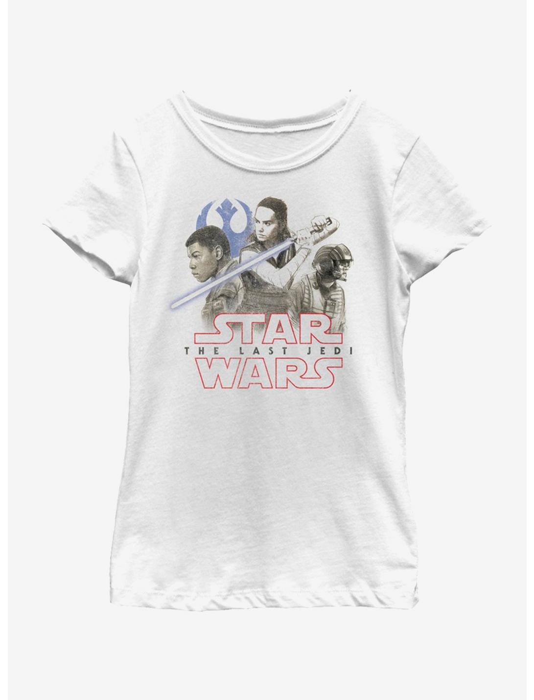Star Wars The Last Jedi Trio SW Youth Girls T-Shirt, WHITE, hi-res