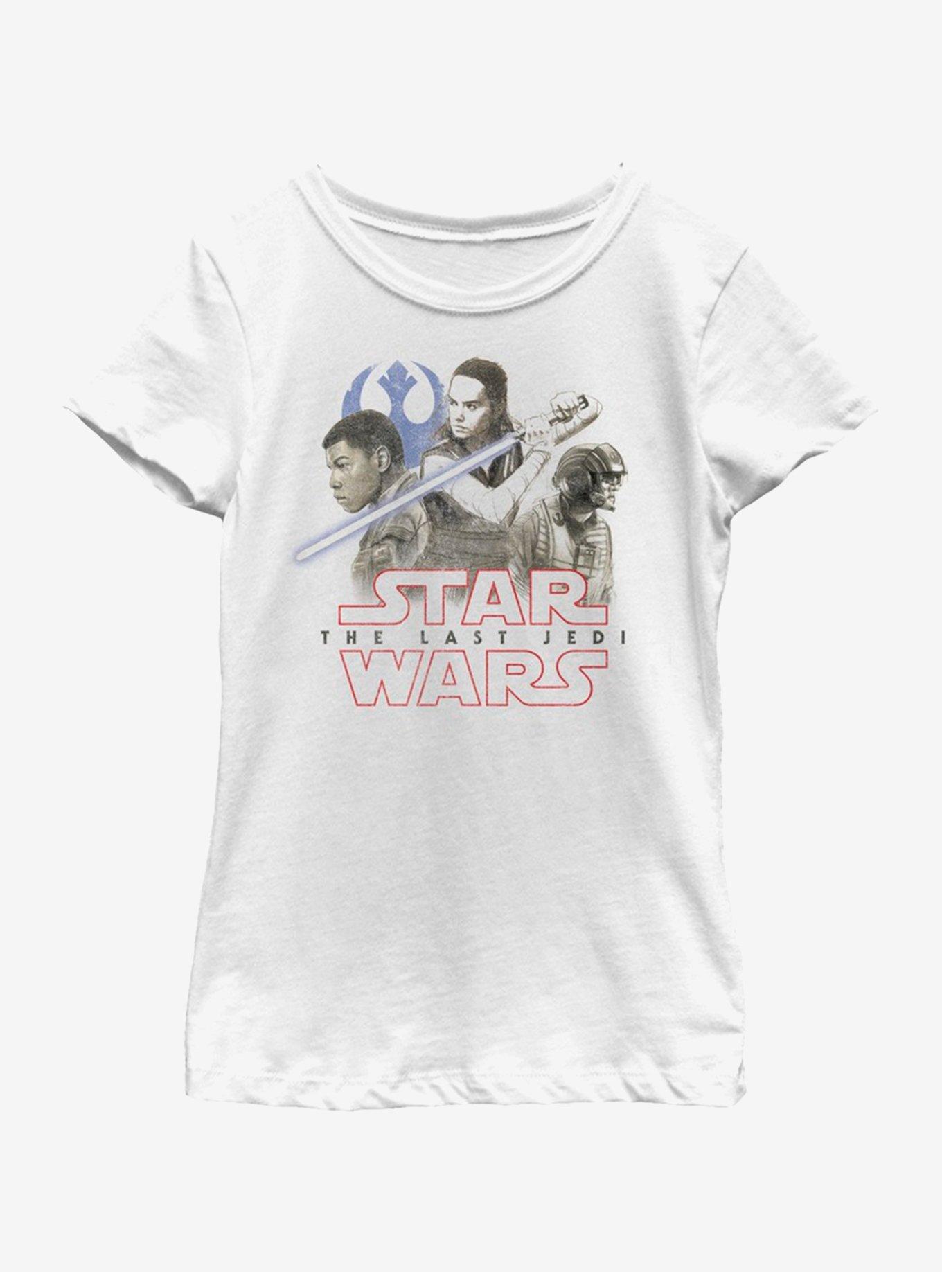 Star Wars The Last Jedi Trio SW Youth Girls T-Shirt, WHITE, hi-res