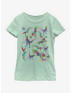 Jurassic Park Colorful Dino Toss Youth Girls T-Shirt, , hi-res