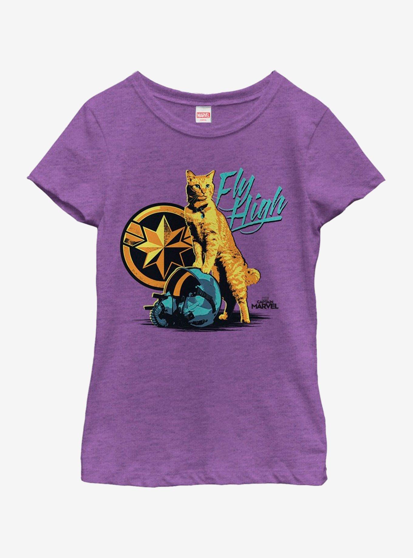 Marvel Captain Marvel Fly High Youth Girls T-Shirt, , hi-res