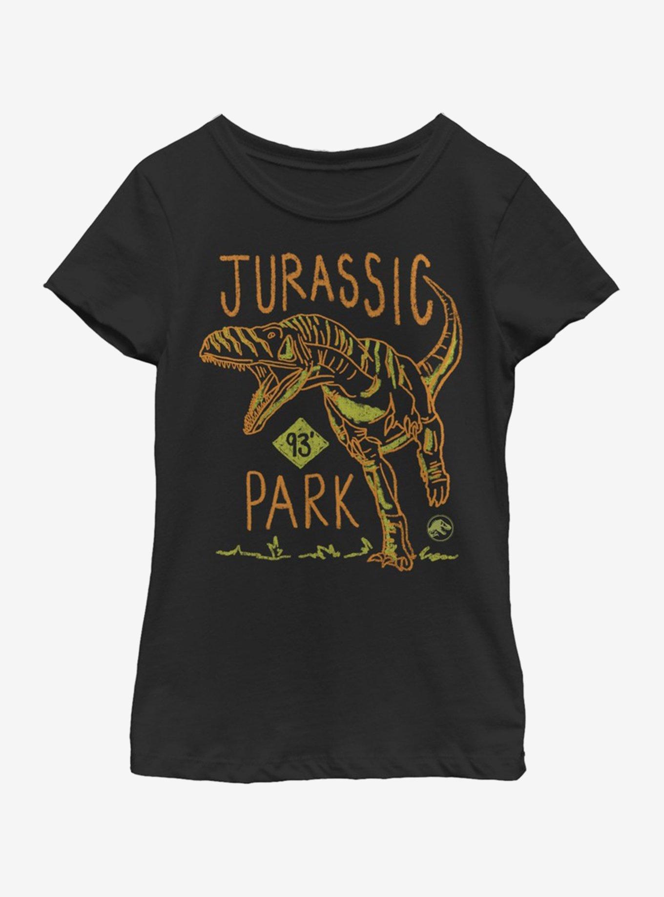 Jurassic Park Bite Time Youth Girls T-Shirt, BLACK, hi-res