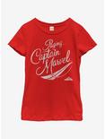 Marvel Captain Marvel Calling Marvel Youth Girls T-Shirt, RED, hi-res