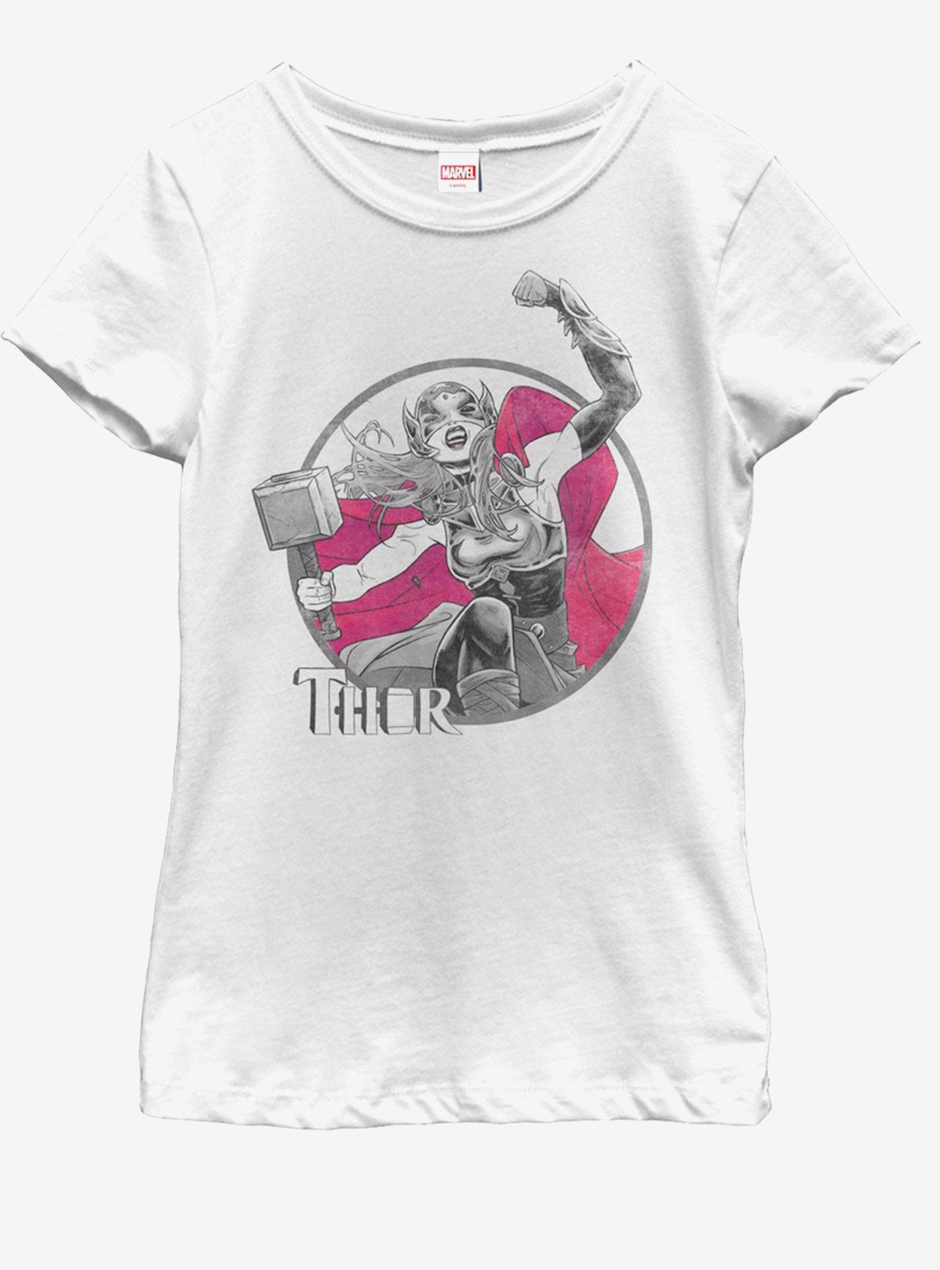 Marvel Thor Power of Thor Youth Girls T-Shirt, WHITE, hi-res