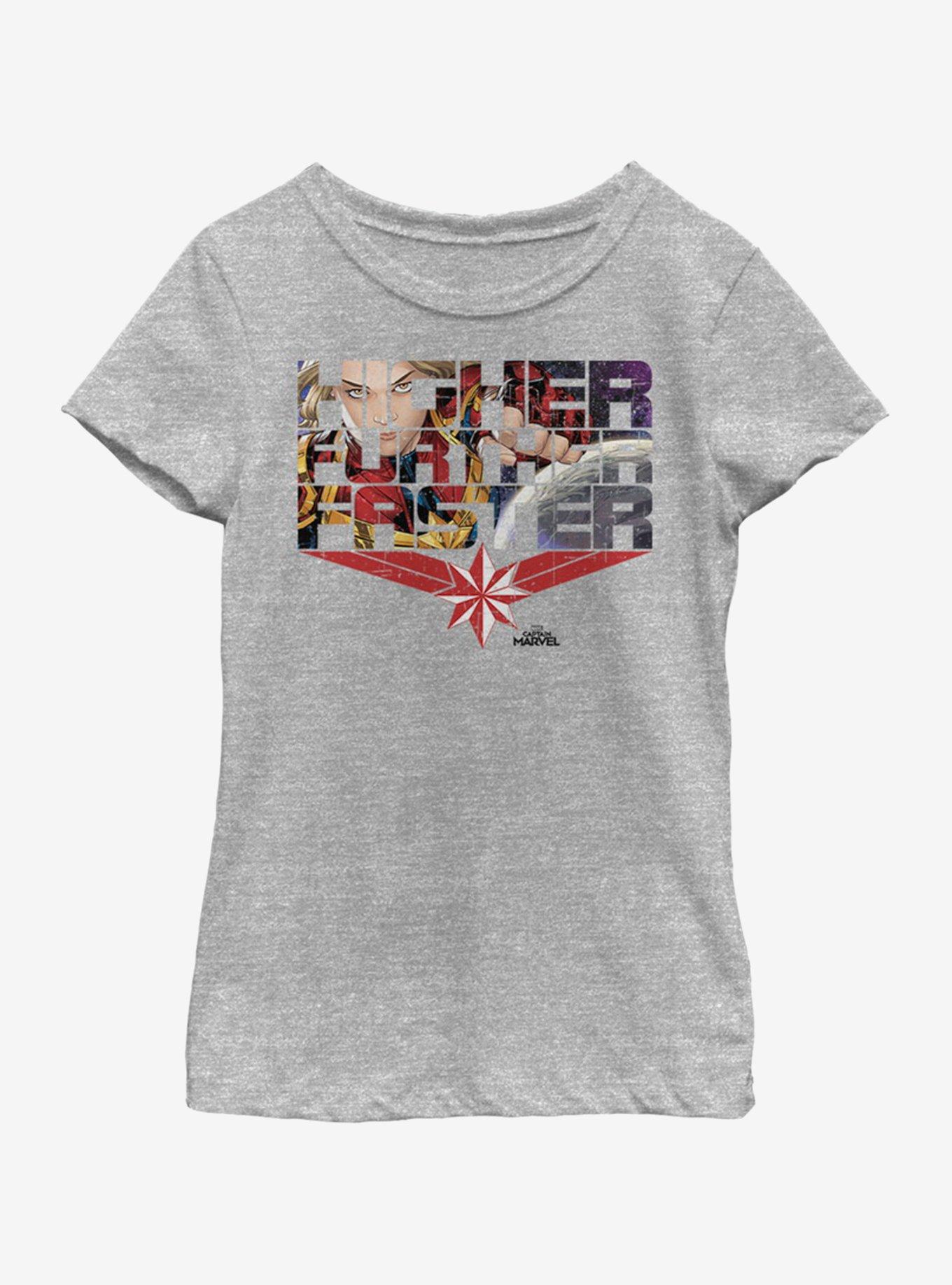 Marvel Captain Marvel Inside Comics Youth Girls T-Shirt, ATH HTR, hi-res