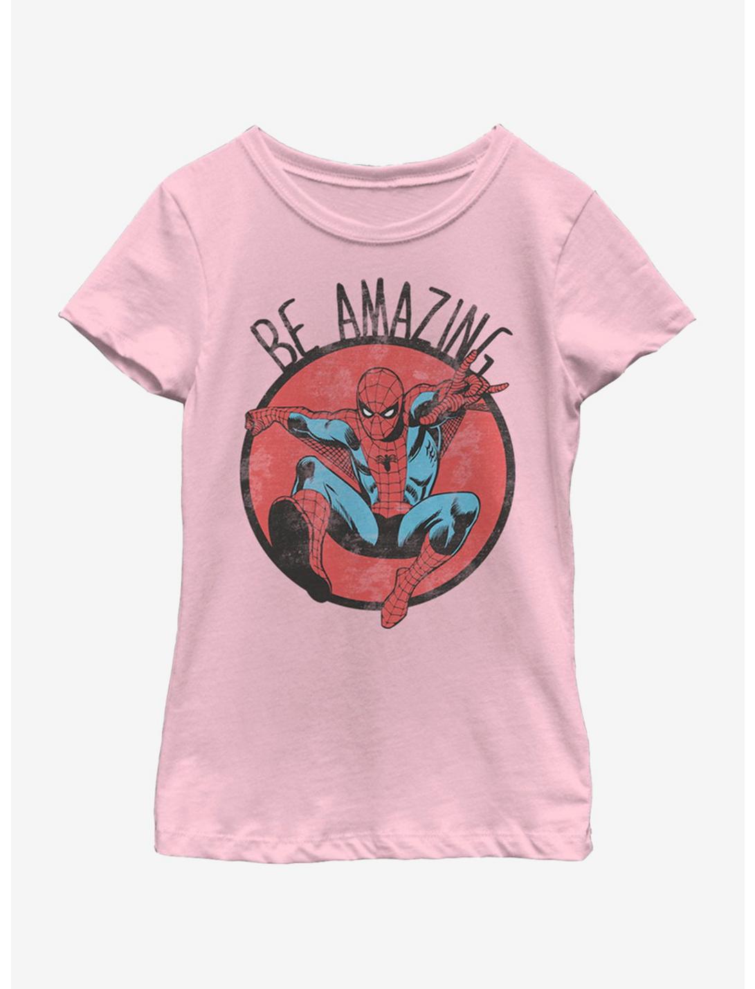 Marvel Spiderman Be Amazing Youth Girls T-Shirt, PINK, hi-res
