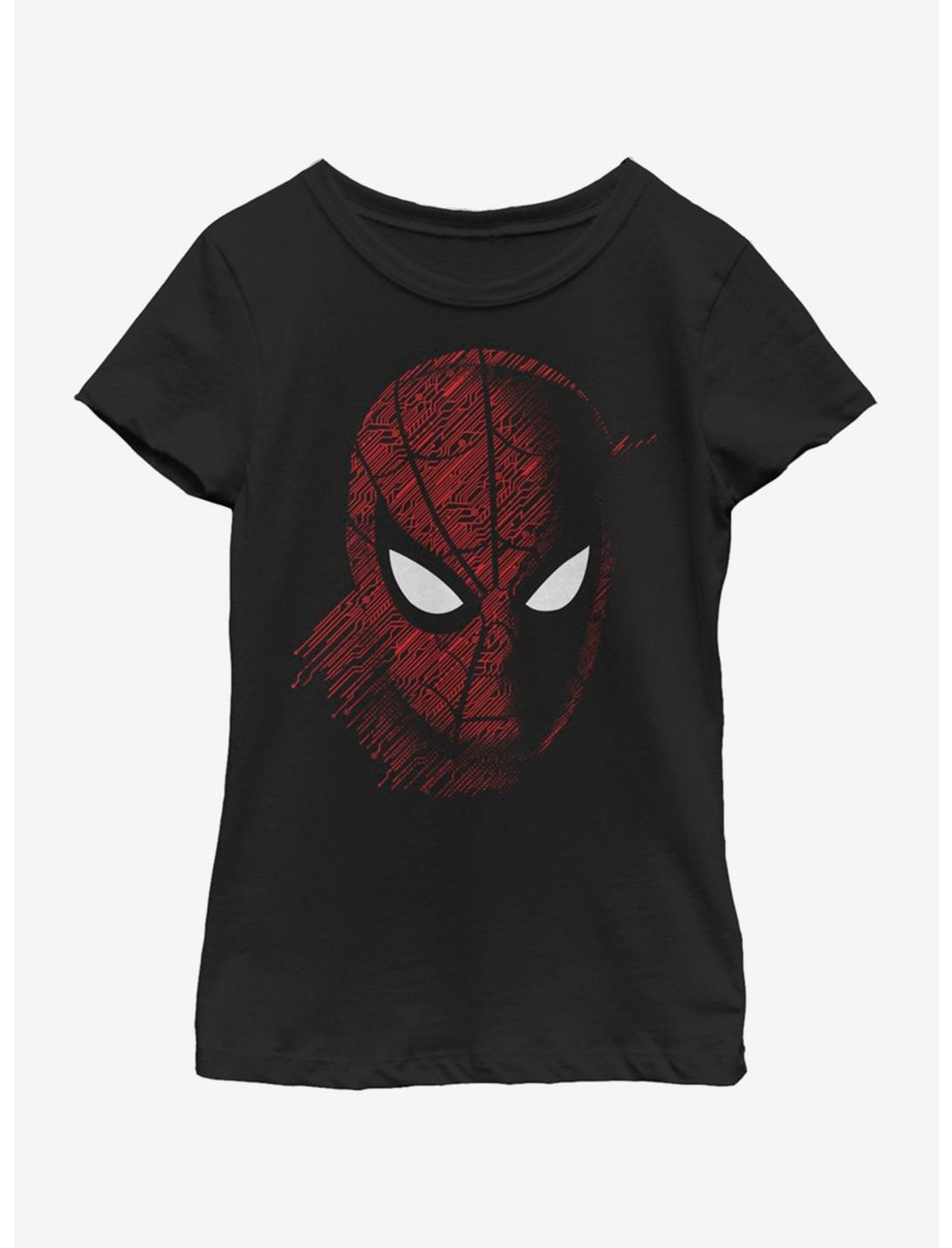 Marvel Spiderman: Far From Home Spidey Tech Portrait Youth Girls T-Shirt, BLACK, hi-res