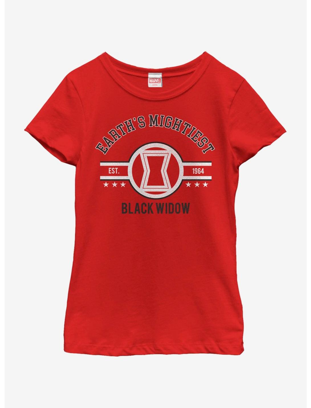 Marvel Black Widow Mighty Widow Youth Girls T-Shirt, RED, hi-res