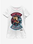 Marvel Captain Marvel Patches Youth Girls T-Shirt, WHITE, hi-res