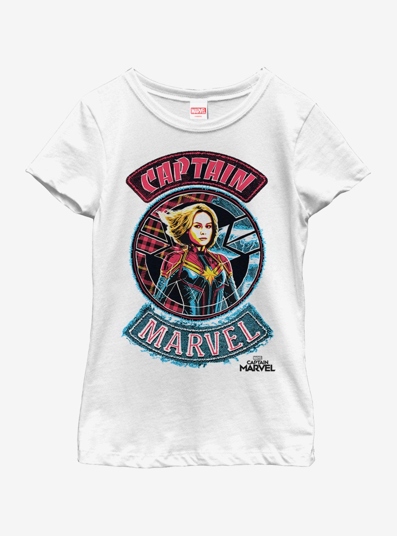 Marvel Captain Marvel Patches Youth Girls T-Shirt, , hi-res