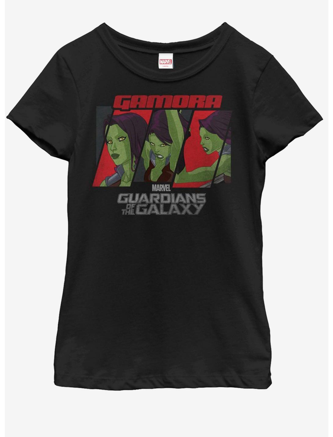 Marvel Guardians of the Galaxy Triple Gamora Youth Girls T-Shirt, BLACK, hi-res