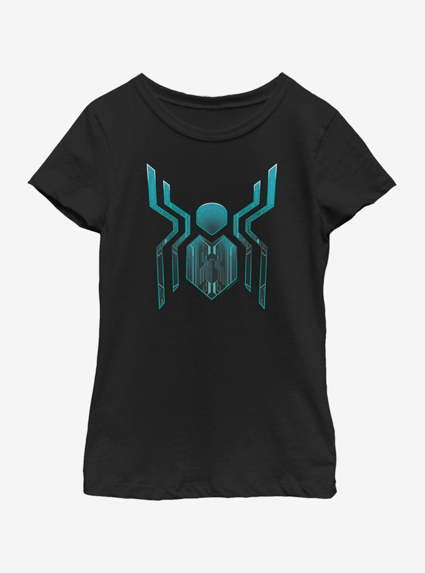 Marvel Spiderman: Far From Home Spider Logo Far Youth Girls T-Shirt, BLACK, hi-res