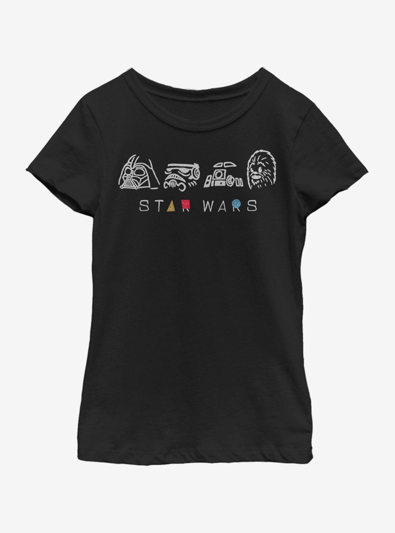 Star Wars Geometry Shine Youth Girls T-Shirt, BLACK, hi-res