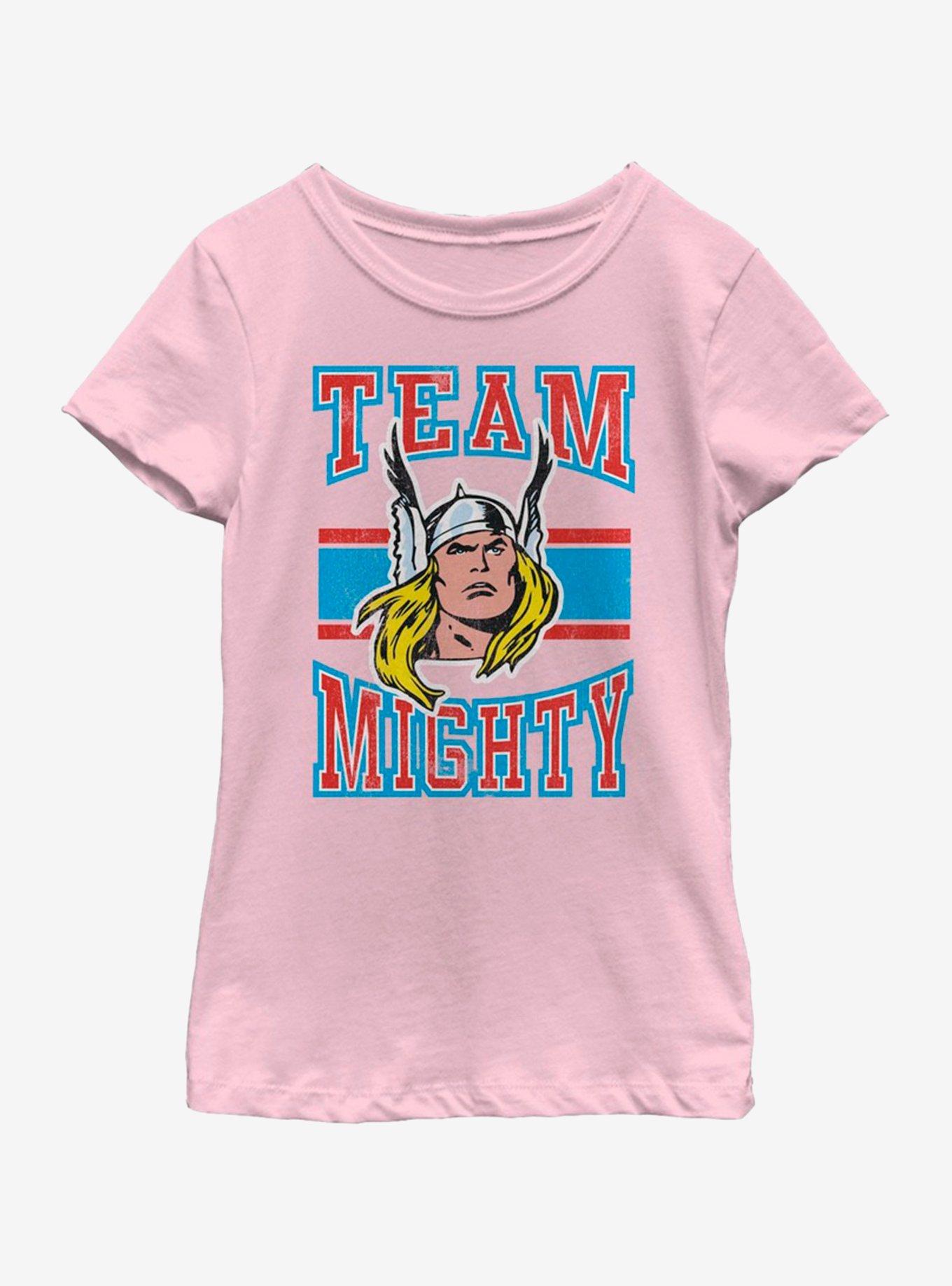 Marvel Thor Team Mighty Youth Girls T-Shirt, PINK, hi-res