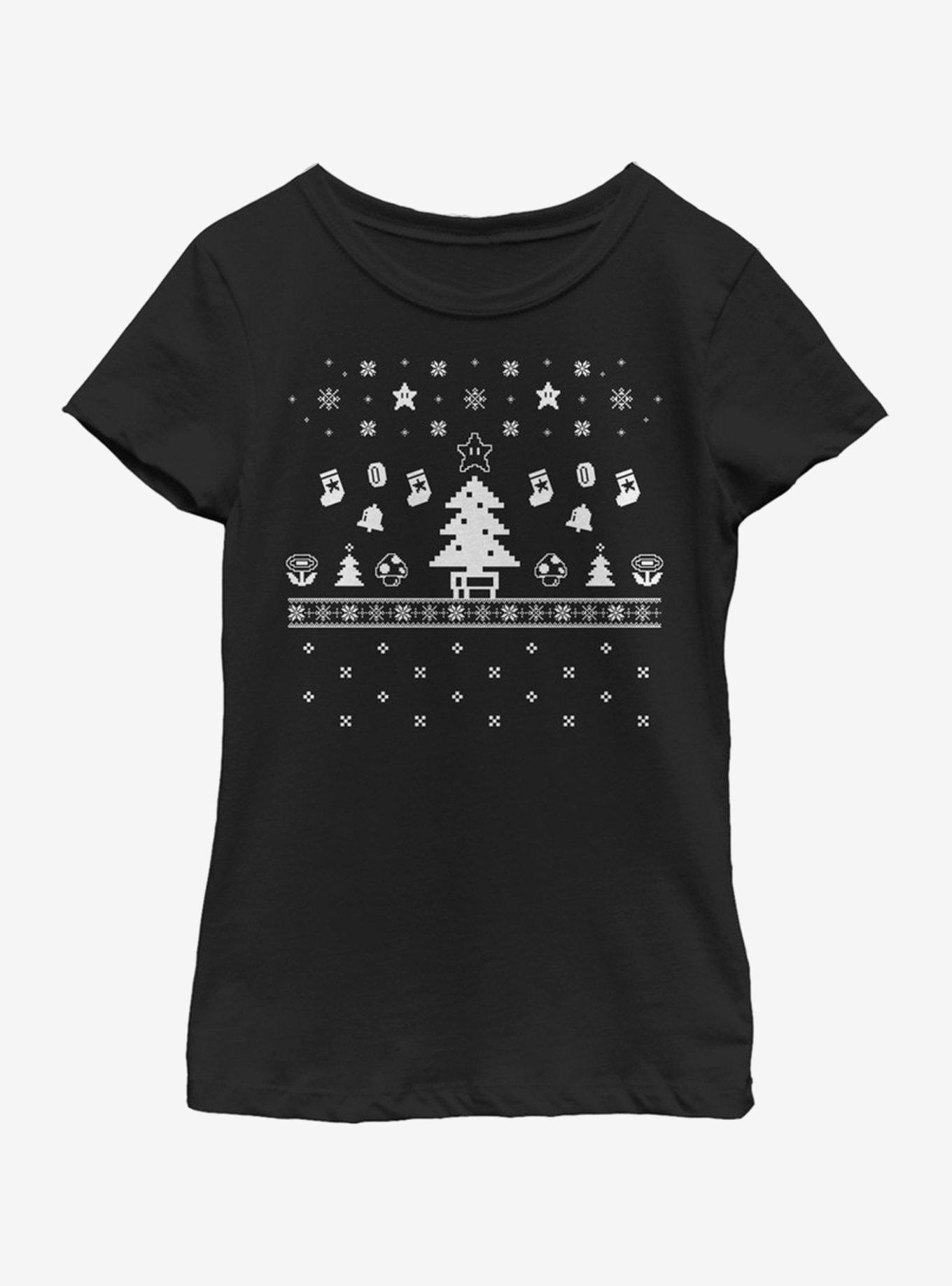 Nintendo WHITE XMAS Youth Girls T-Shirt, , hi-res