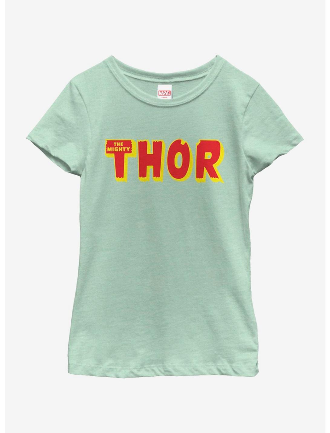 Marvel Thor Logo Youth Girls T-Shirt, MINT, hi-res