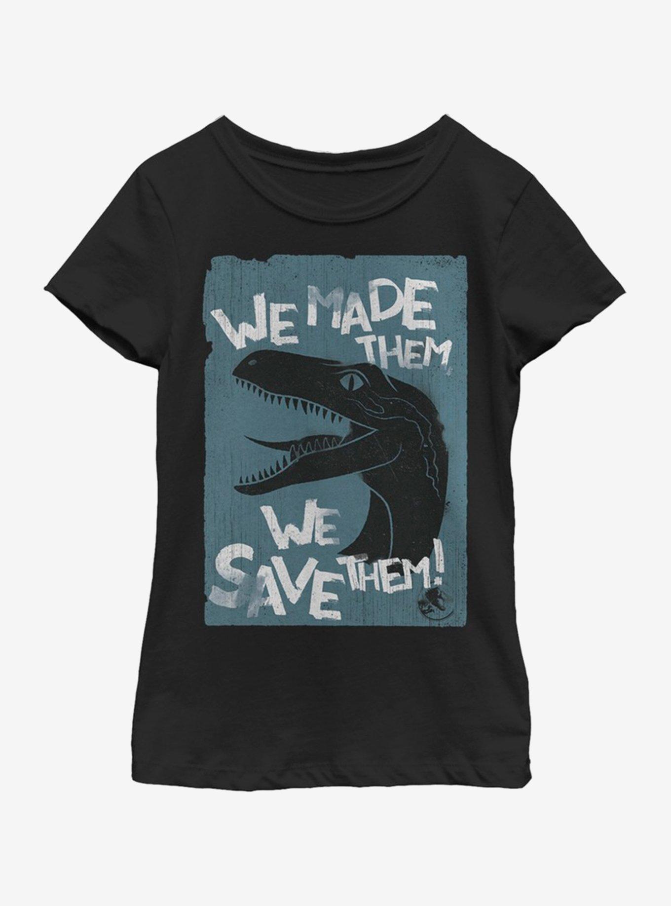 Jurassic Park Save Em Youth Girls T-Shirt, , hi-res