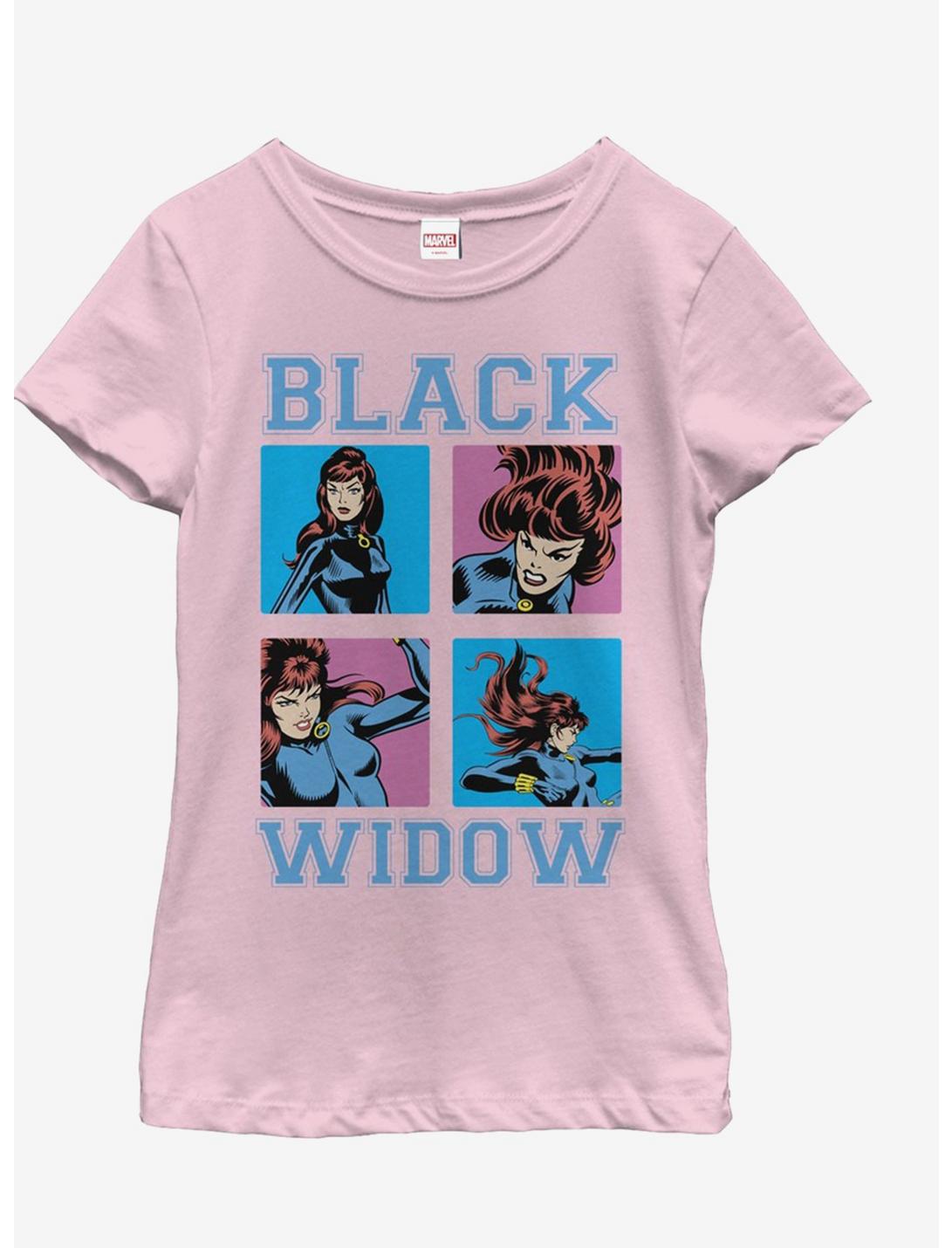 Marvel Black Widow Pop Widow Youth Girls T-Shirt, PINK, hi-res
