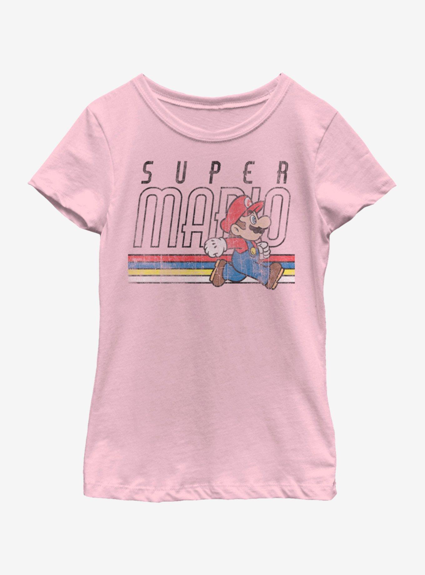 Nintendo Super Mario Throwback Mario Youth Girls T-Shirt, , hi-res