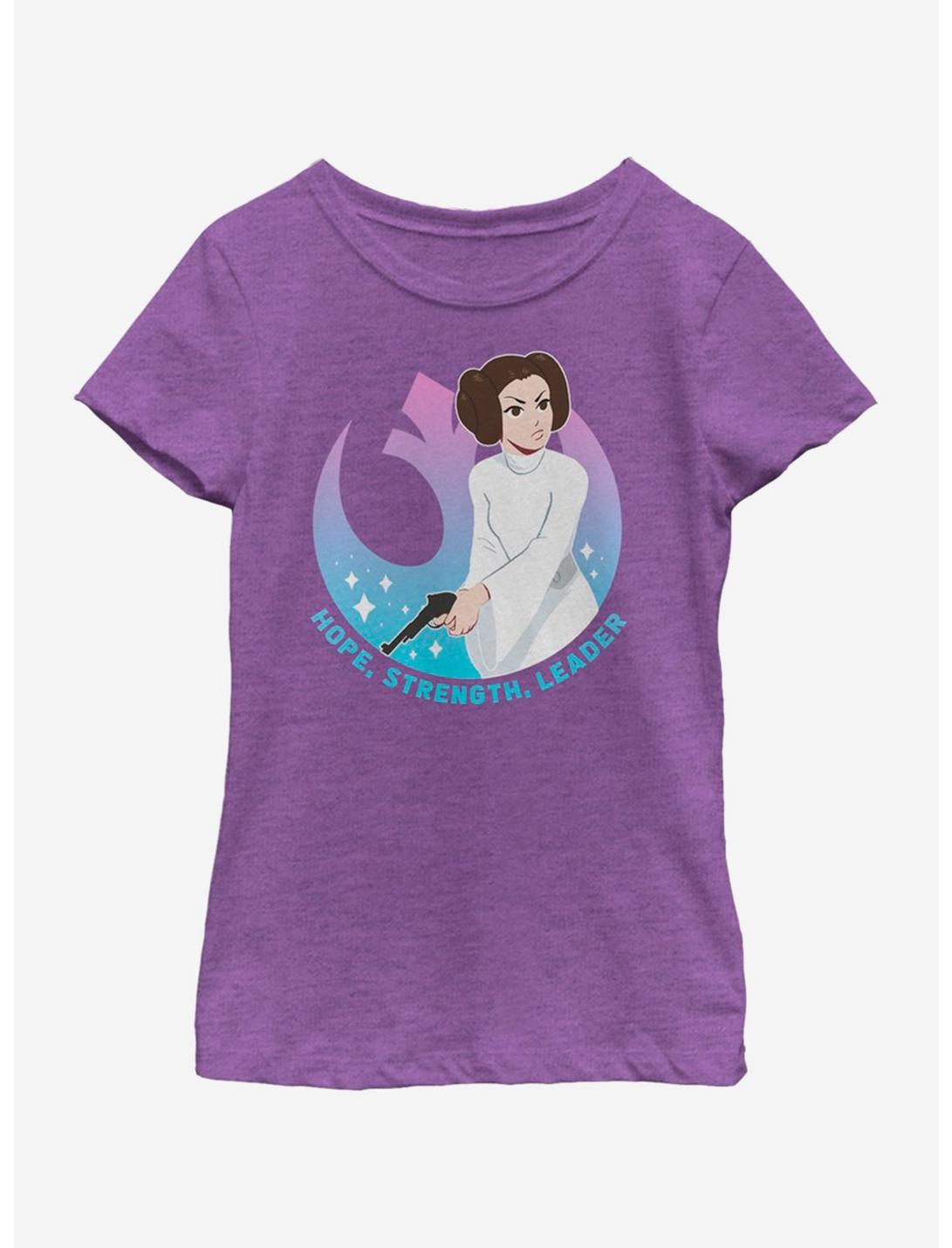 Star Wars Leia Leader Youth Girls T-Shirt, PURPLE BERRY, hi-res