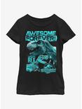 Jurassic Park Awesome Dino Youth Girls T-Shirt, BLACK, hi-res