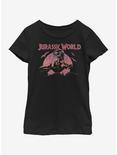 Jurassic Park Dino Sunset Youth Girls T-Shirt, BLACK, hi-res