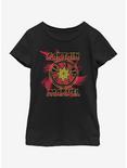 Marvel Captain Marvel Swirl Youth Girls T-Shirt, BLACK, hi-res