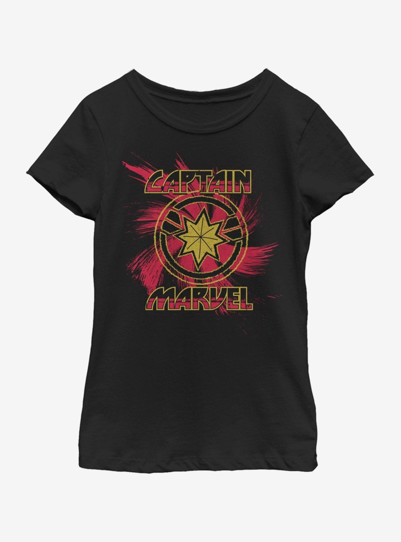 Marvel Captain Marvel Swirl Youth Girls T-Shirt, , hi-res