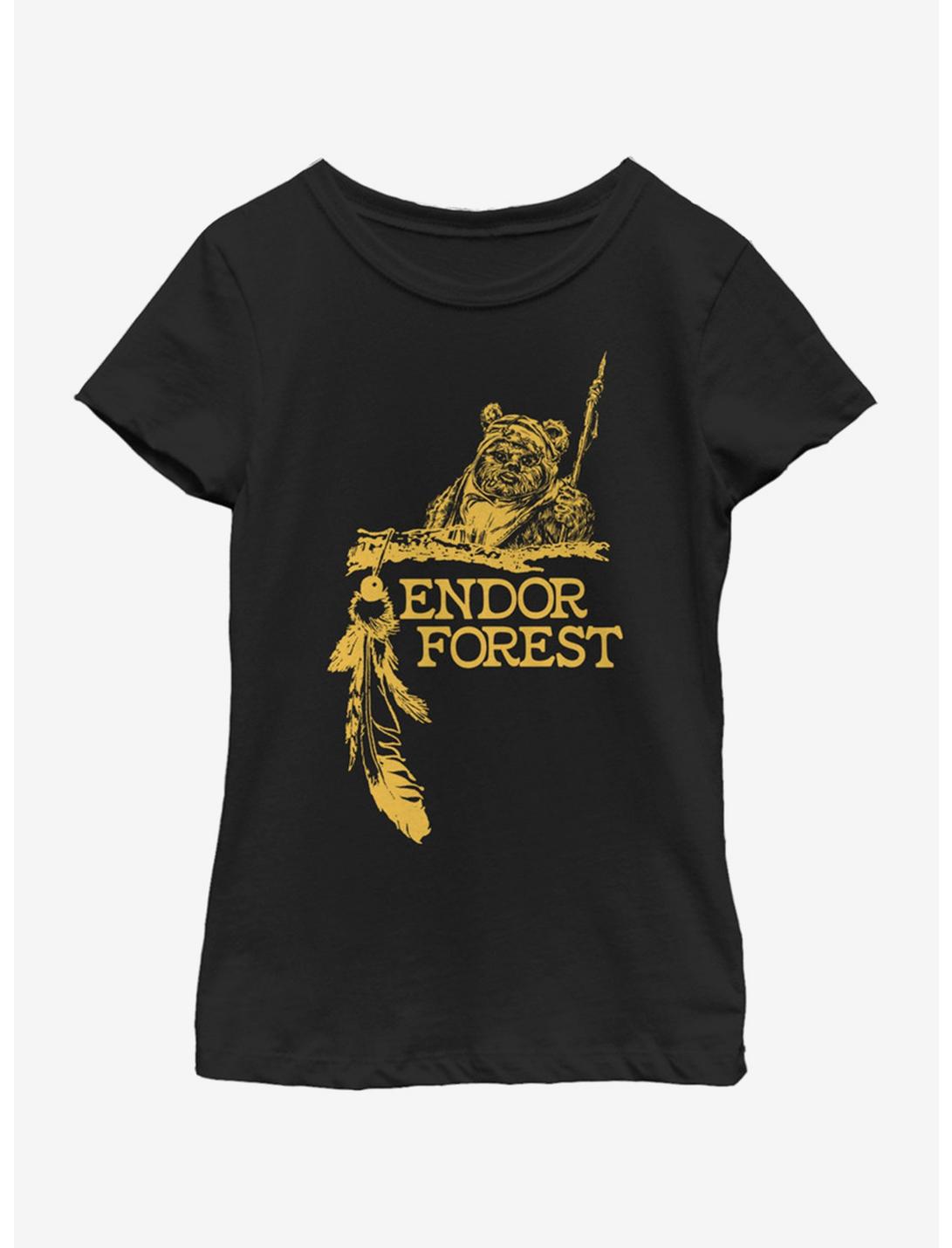 Star Wars Endor Forest Youth Girls T-Shirt, BLACK, hi-res