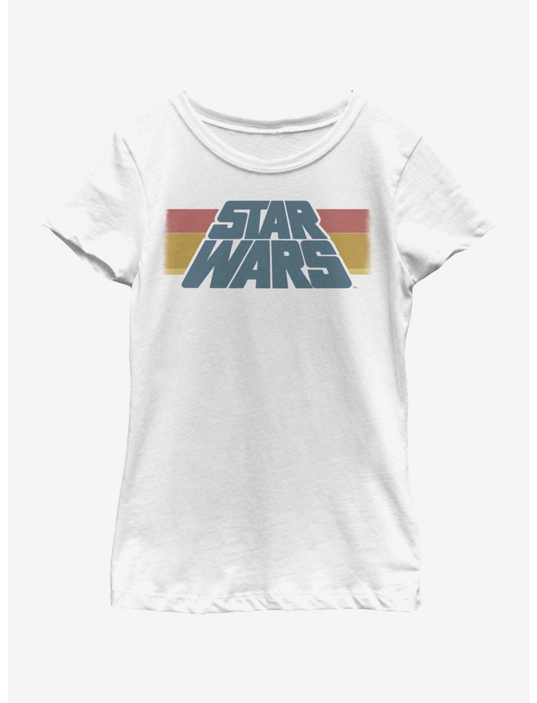 Star Wars Logo Stripe Youth Girls T-Shirt, WHITE, hi-res