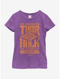 Marvel Thor and Hulk Stack Youth Girls T-Shirt, PURPLE BERRY, hi-res