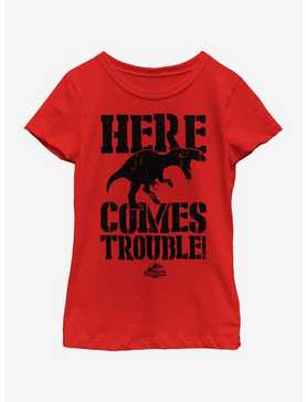Jurassic Park Dino Trouble Youth Girls T-Shirt, , hi-res