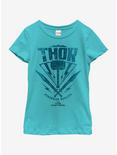 Marvel Thor Hammer Stamp Youth Girls T-Shirt, TAHI BLUE, hi-res