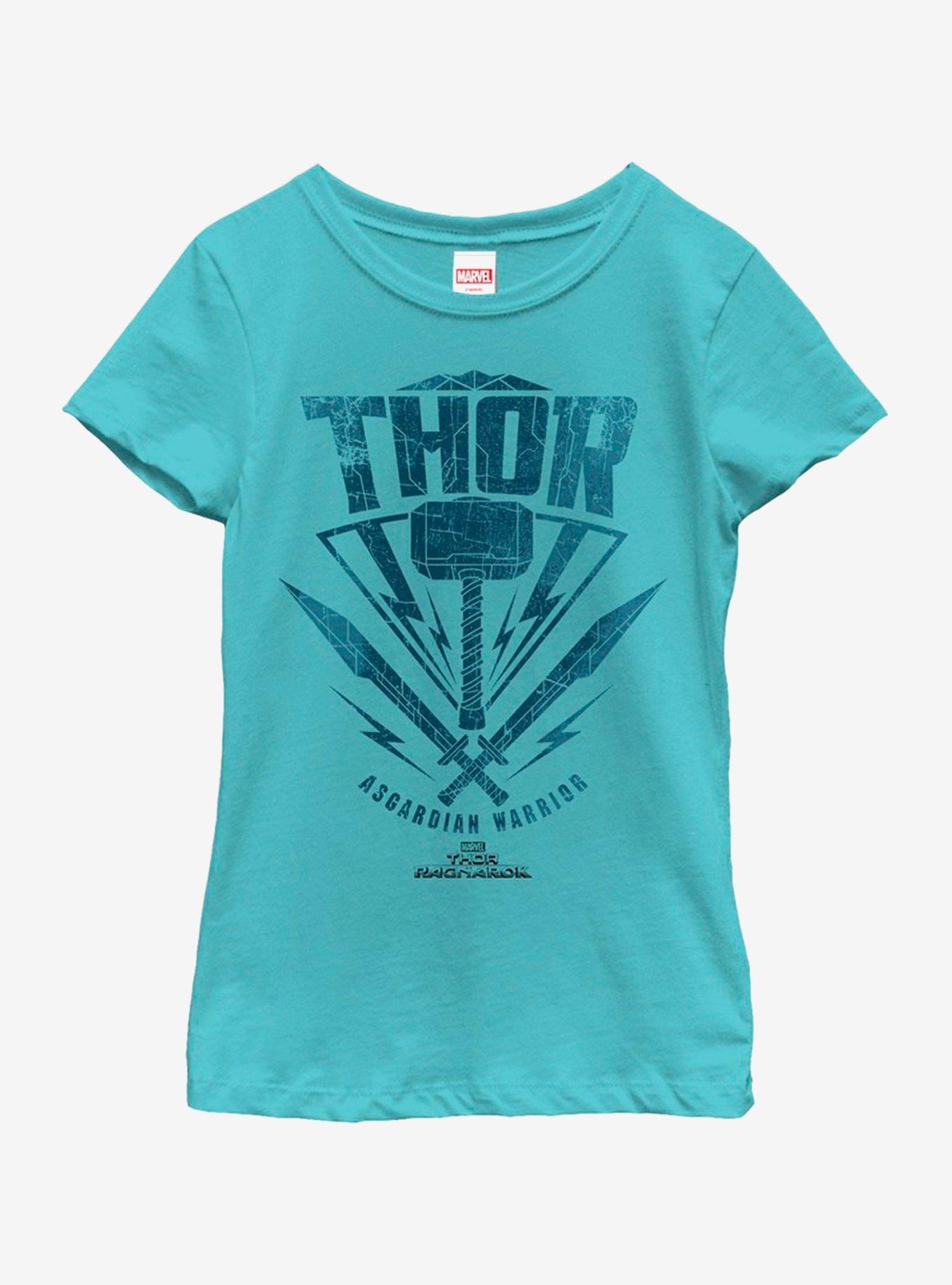 Marvel Thor Hammer Stamp Youth Girls T-Shirt, TAHI BLUE, hi-res