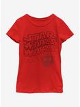 Star Wars Star Wavy Youth Girls T-Shirt, RED, hi-res