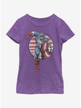 Marvel Captain America Captain Charge Youth Girls T-Shirt, PURPLE BERRY, hi-res