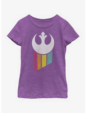 Star Wars Rainbow Rebel Logo Youth Girls T-Shirt, , hi-res