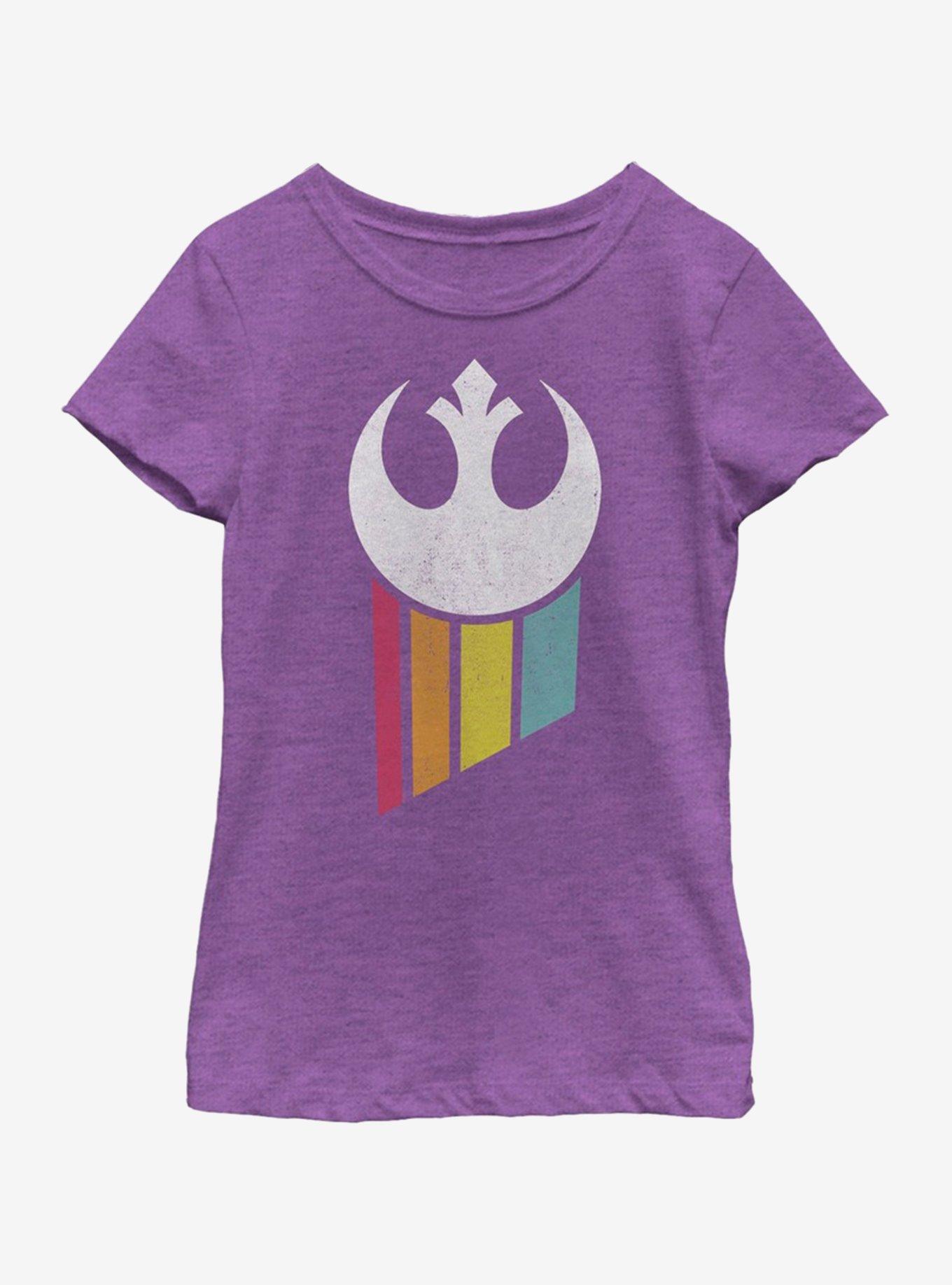 Star Wars Rainbow Rebel Logo Youth Girls T-Shirt, , hi-res