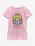Nintendo Super Mario Peach Hearts 77 Youth Girls T-Shirt, PINK, hi-res