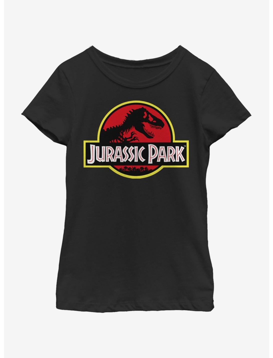 Jurassic Park Classic Logo Youth Girls T-Shirt, BLACK, hi-res
