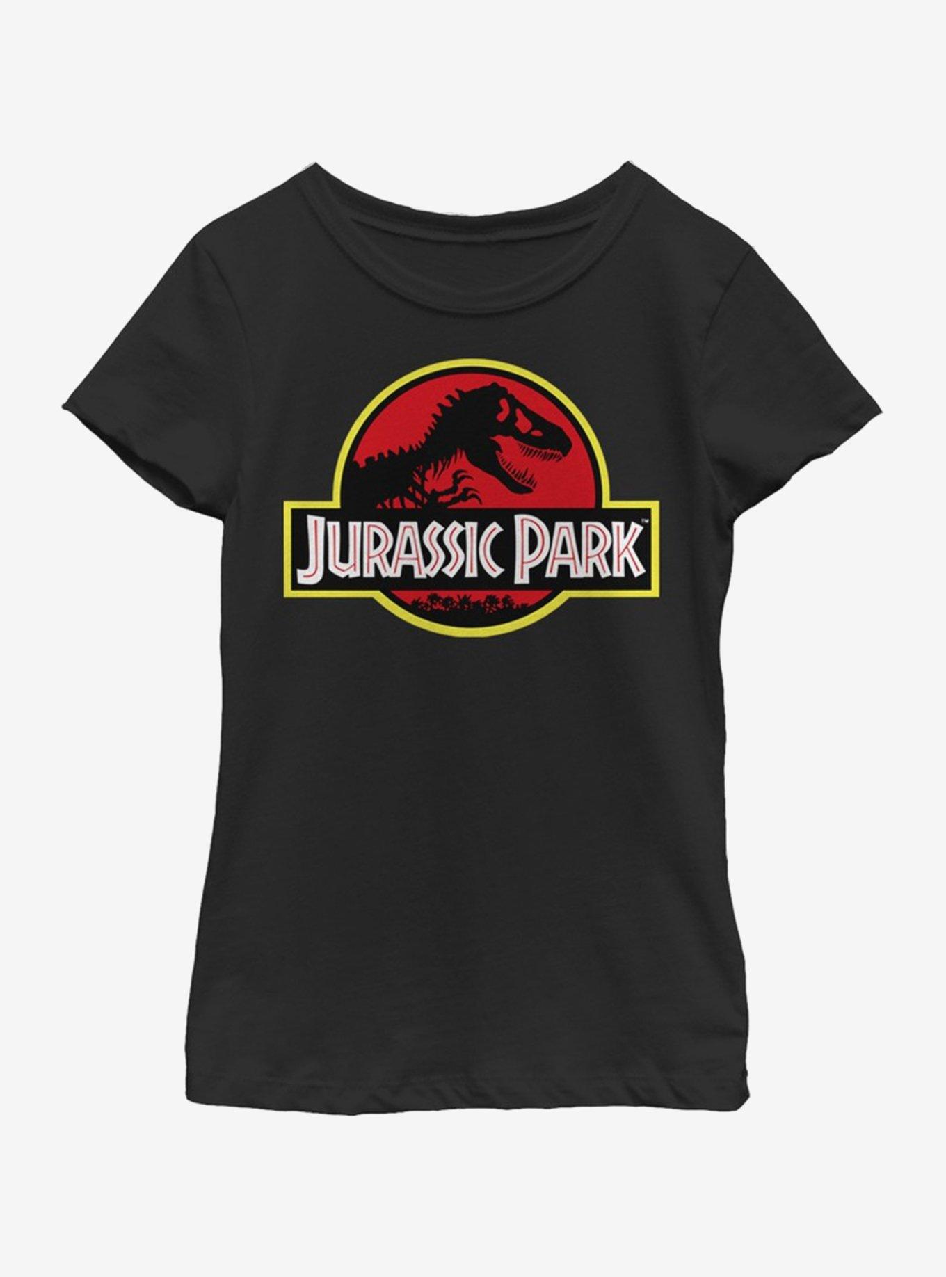 Jurassic Park Classic Logo Youth Girls T-Shirt, BLACK, hi-res