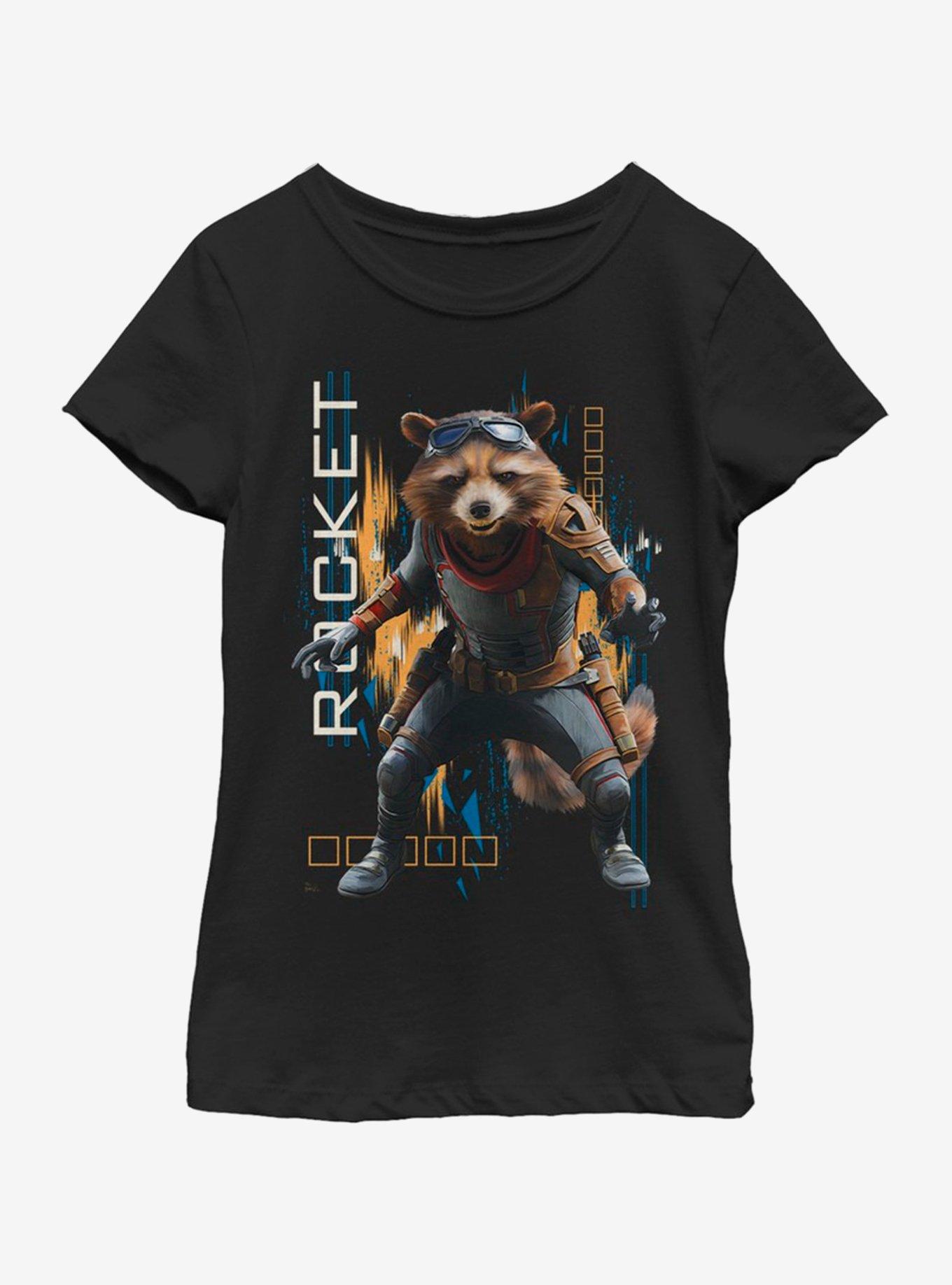 Marvel Avengers: Endgame Rocket Motion Youth Girls T-Shirt, BLACK, hi-res