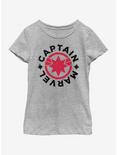 Marvel Captain Marvel Icon Logo Youth Girls T-Shirt, ATH HTR, hi-res