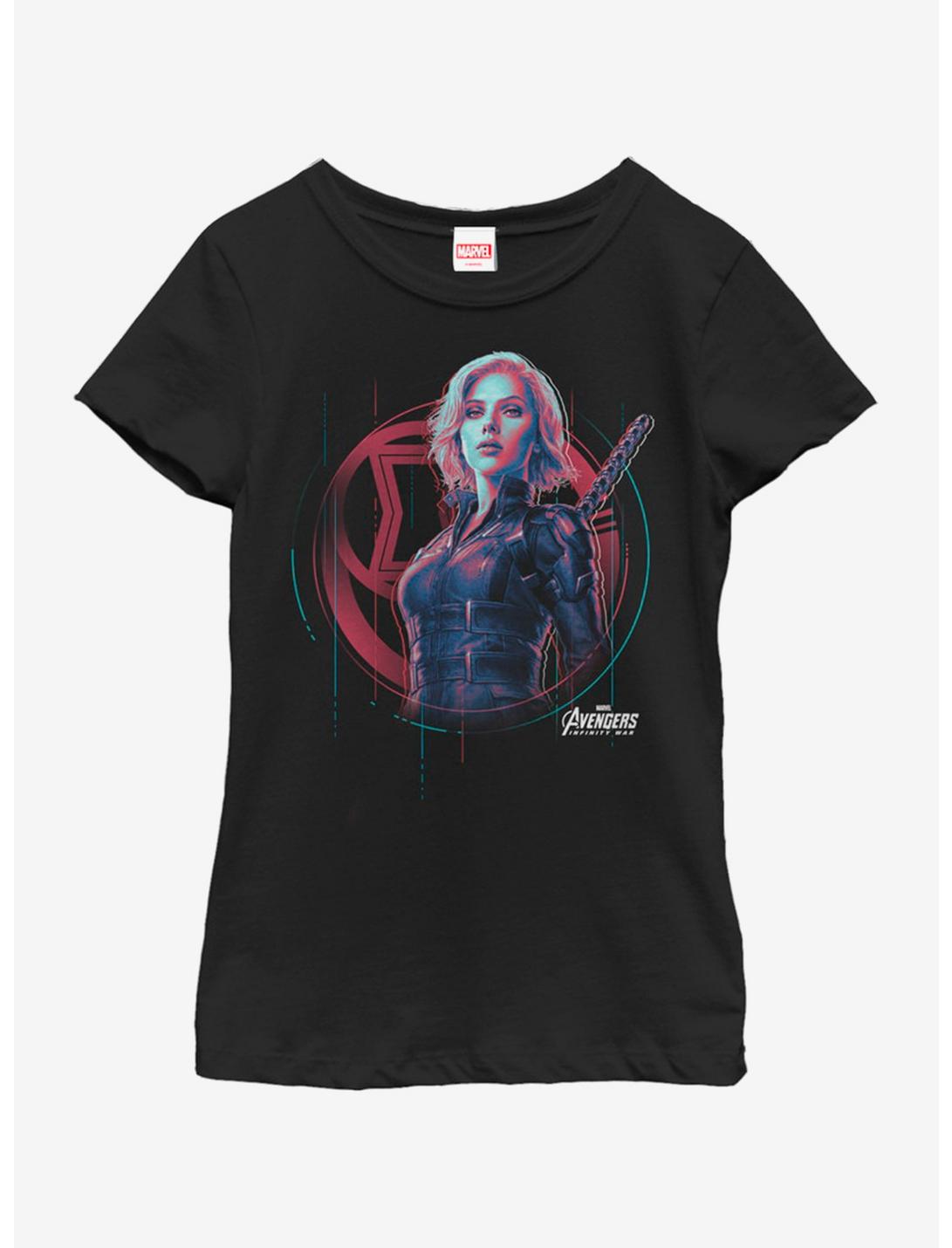 Marvel Avengers Black Widow Tech Youth Girls T-Shirt, BLACK, hi-res