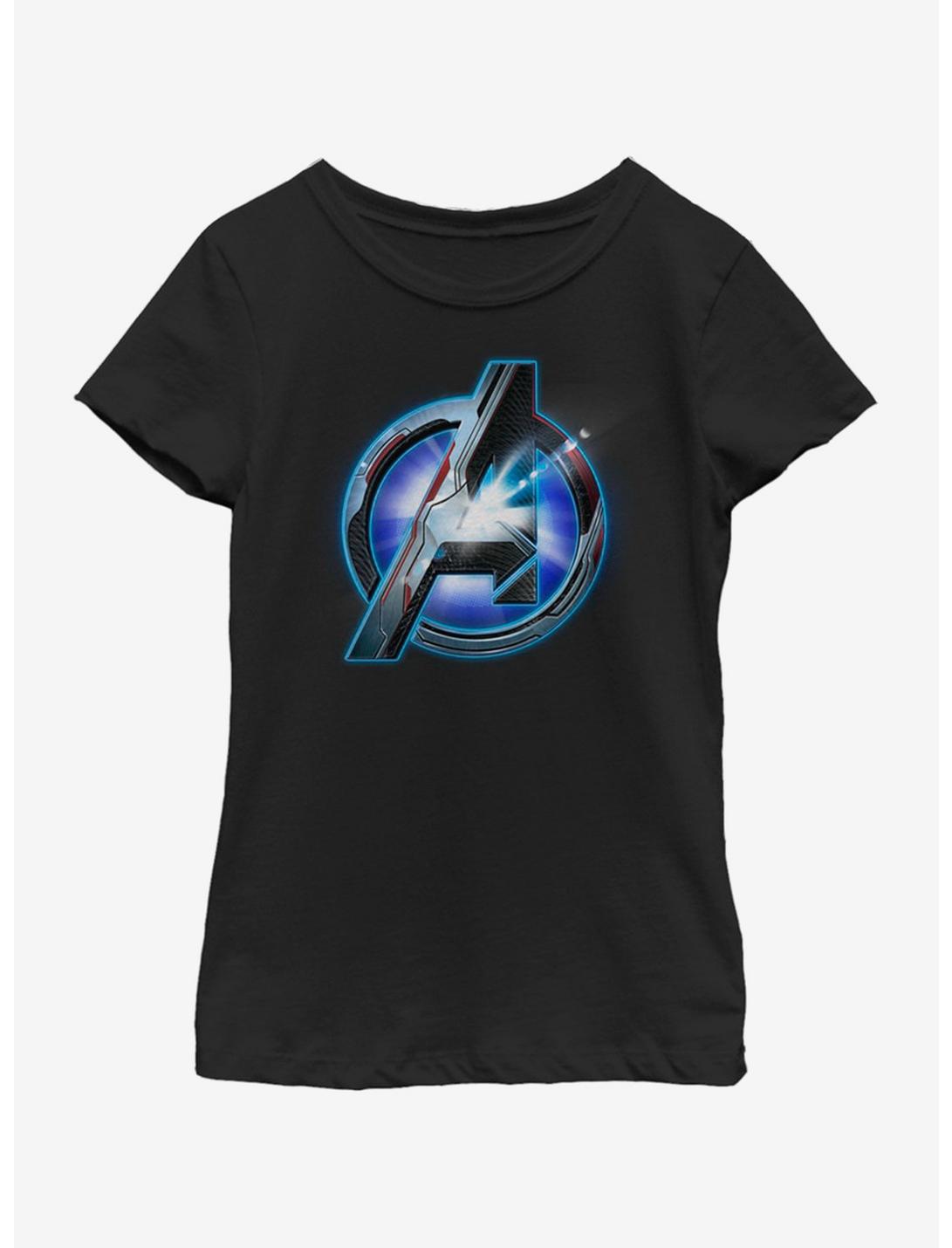 Marvel Avengers: Endgame Tech Logo Youth Girls T-Shirt, BLACK, hi-res