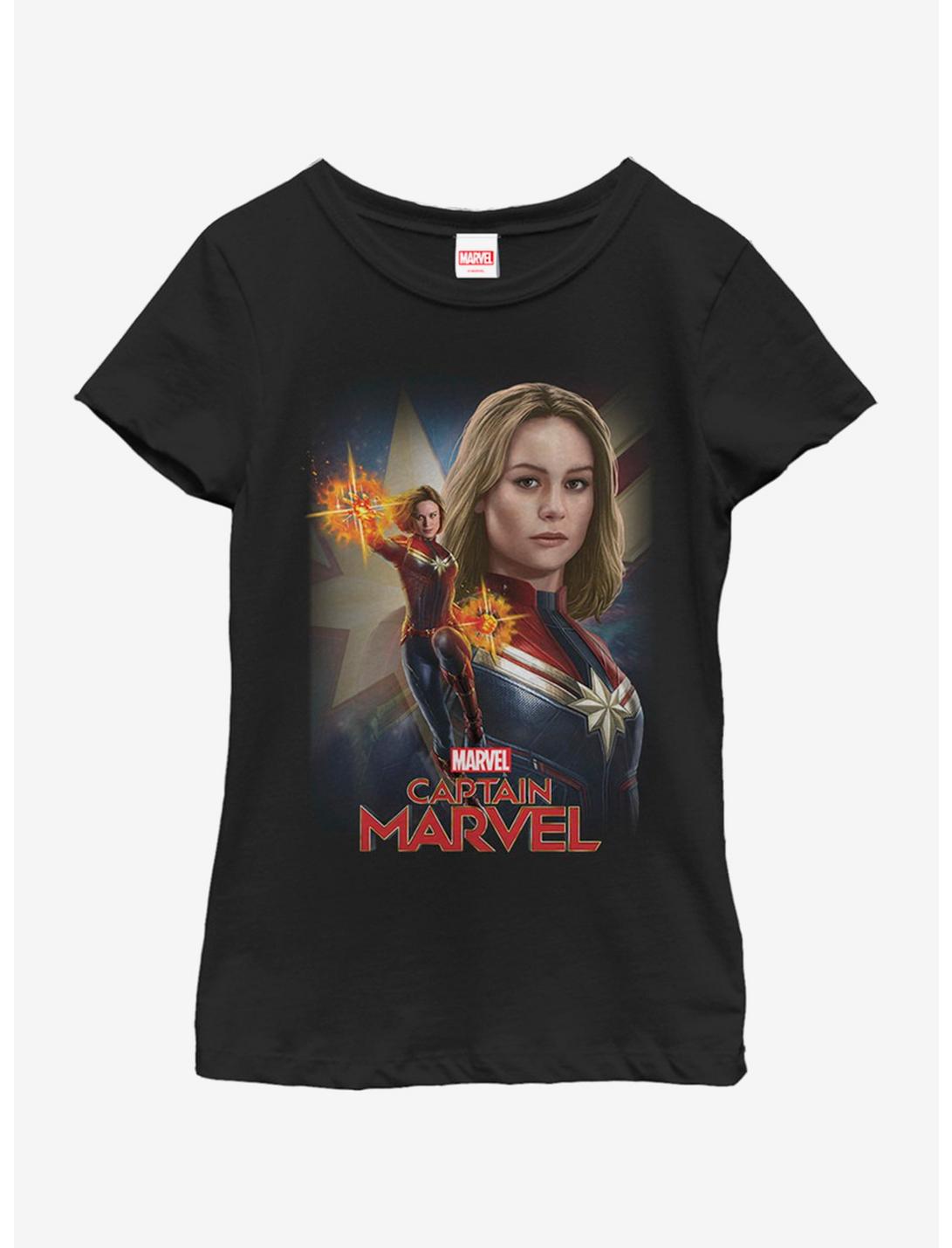 Marvel Captain Marvel Cap Marvel Youth Girls T-Shirt, BLACK, hi-res