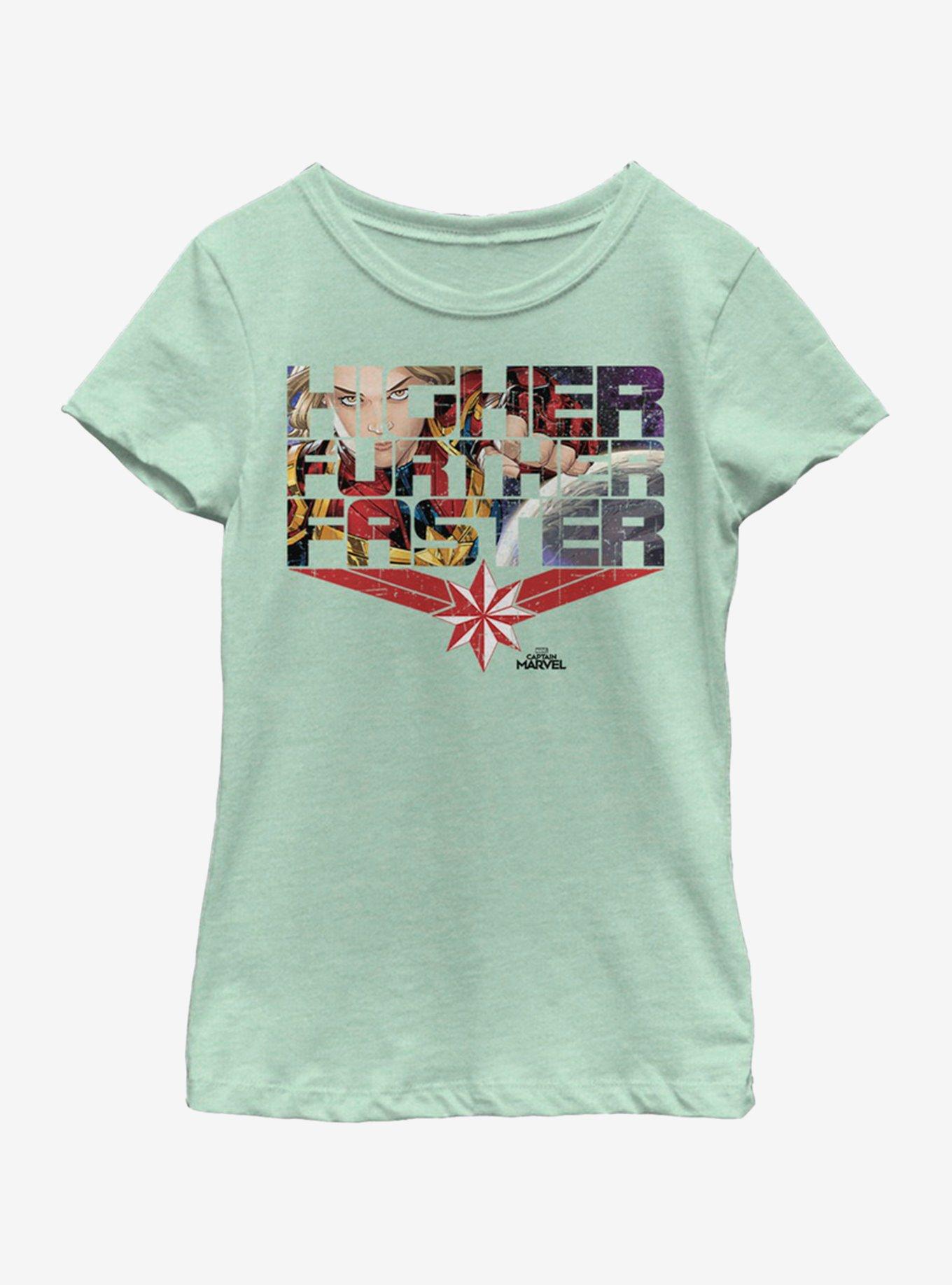 Marvel Captain Marvel Inside Comics Youth Girls T-Shirt, MINT, hi-res